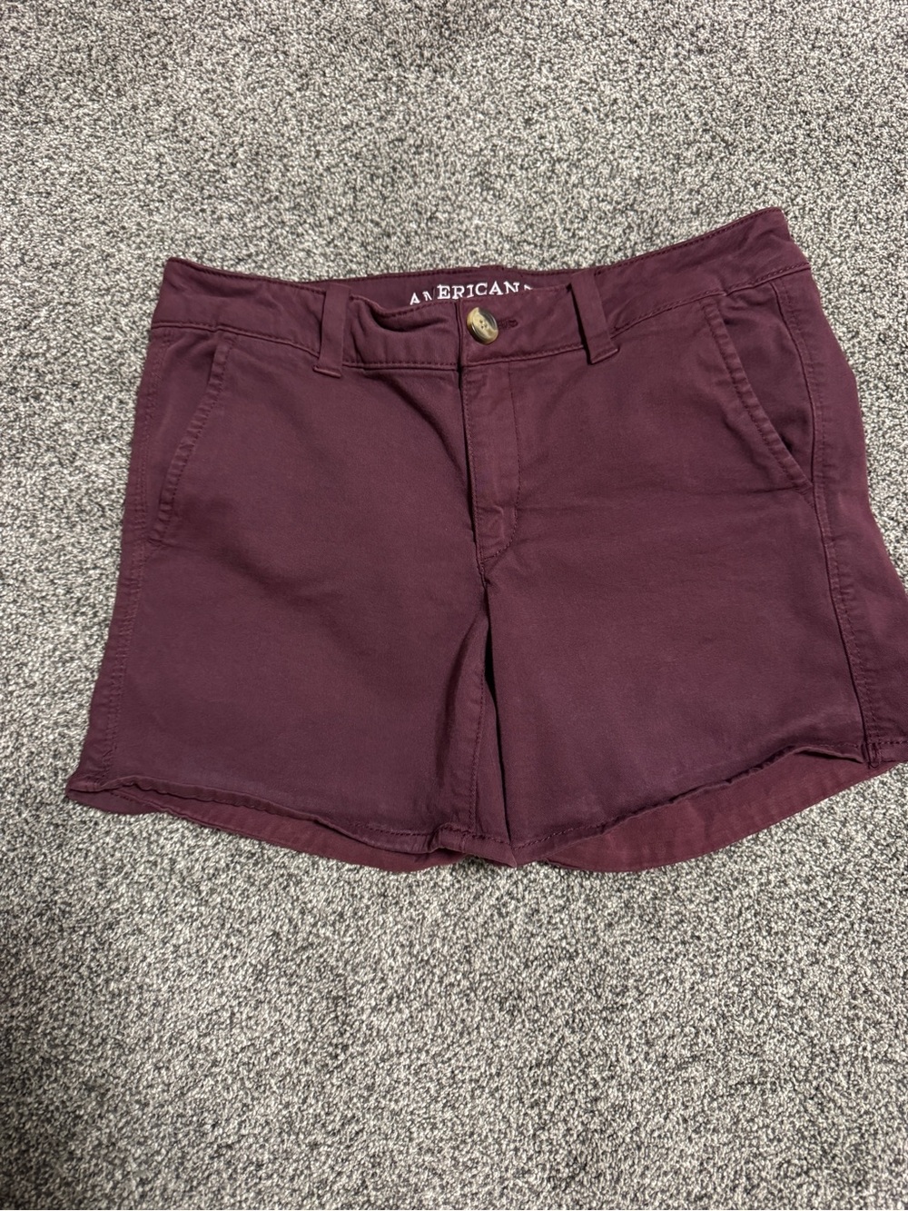 American Eagle Burgundy Shorts. Flat Front. Size 8.